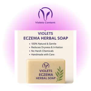 violets content eczema relief herbal soap